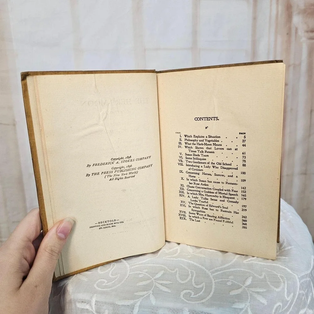 The Herb Moon John Oliver Hobbes Red Orange Antiquarian Novel Book 1901 Fantasy